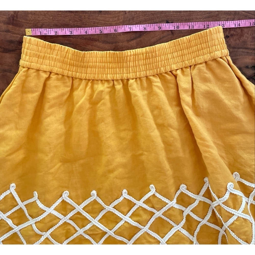 Anthropologie Girl from Savoy Yellow Sugar Work Embroidered Swirl Skirt - Picture 5 of 9